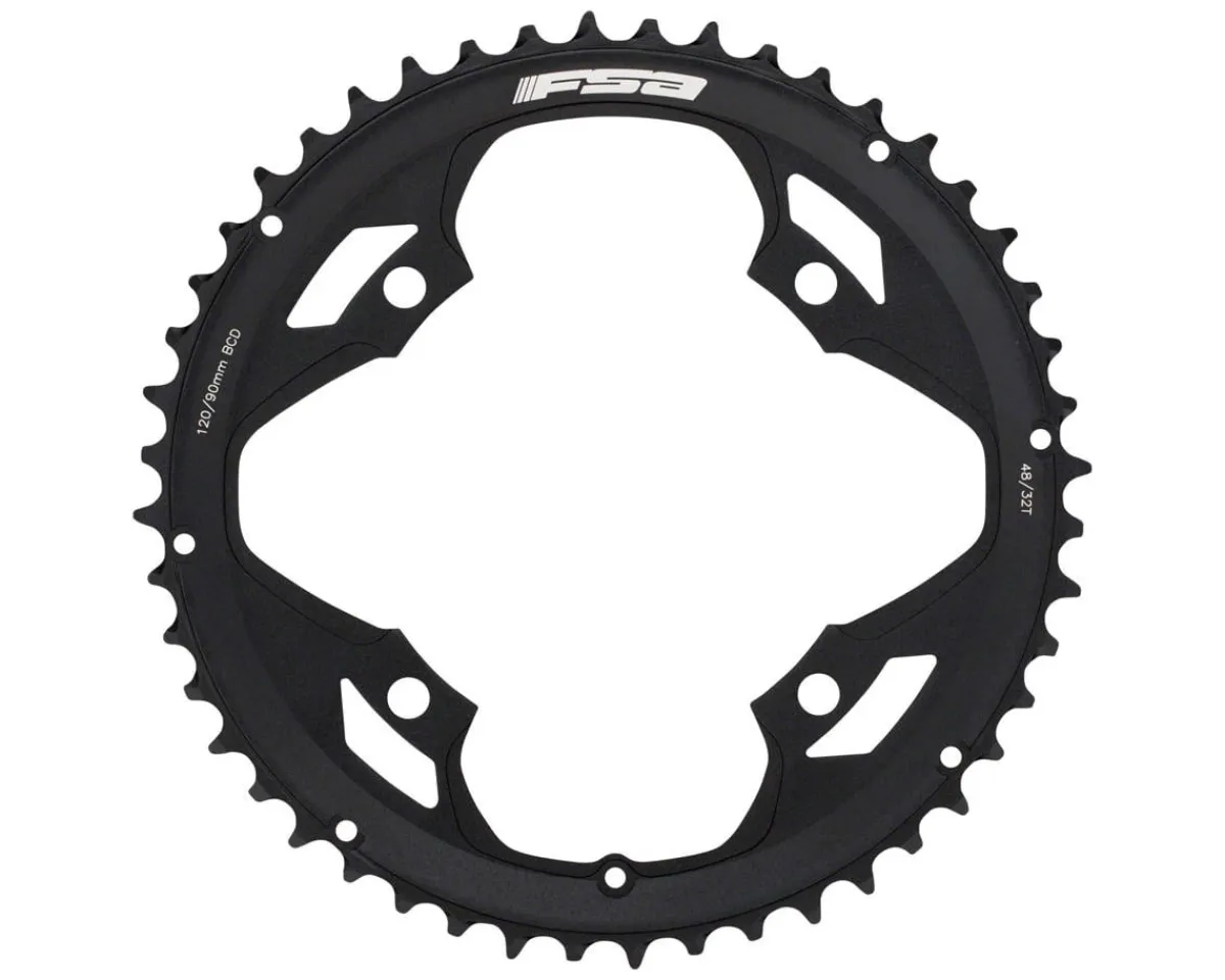 Full Speed Ahead Chainrings & Accessories|Omega/Vero Pro Road Double Chainring (Black) (2 x 10/11 Speed) (Outer) (120mm BCD) (48T)