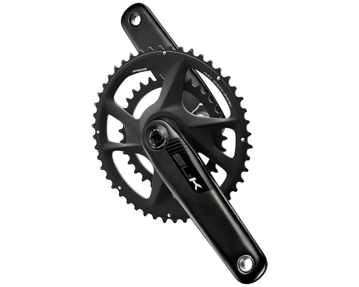 Full Speed Ahead Cranksets & Parts|SL-K 2x Modular Carbon Crankset (Black) (For Shimano HG+ 12-Speed) (165mm) (53/39T) (30mm 386EVO Spindle)