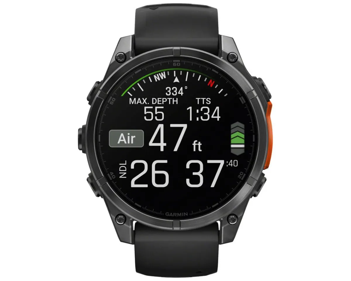 Garmin Watches|fenix 8 Sapphire GPS Smartwatch (Carbon Grey/Black) (47mm Case)