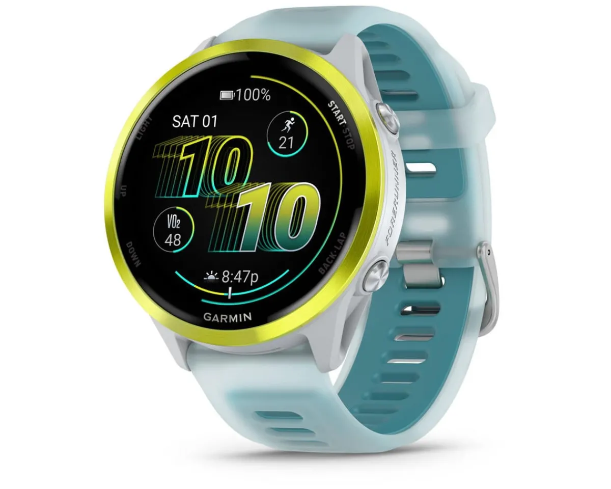 Garmin Watches|Forerunner 570 Smartwatch (Whitestone/Amp Yellow) (47mm)