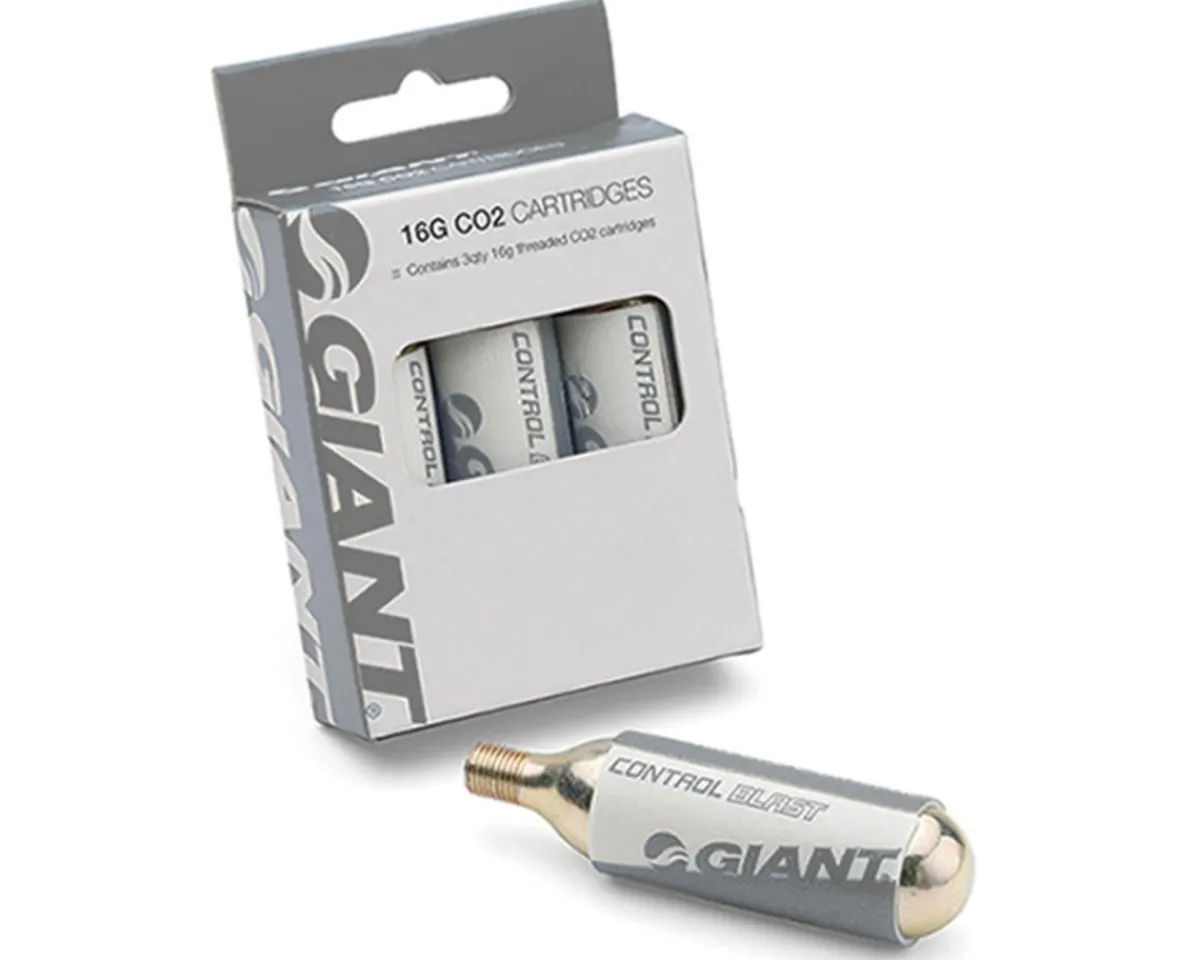 Giant Pumps & Co2|Holiday Shopping|Control Blast Threaded CO2 Cartridges (Silver) (3 Pack) (16g)