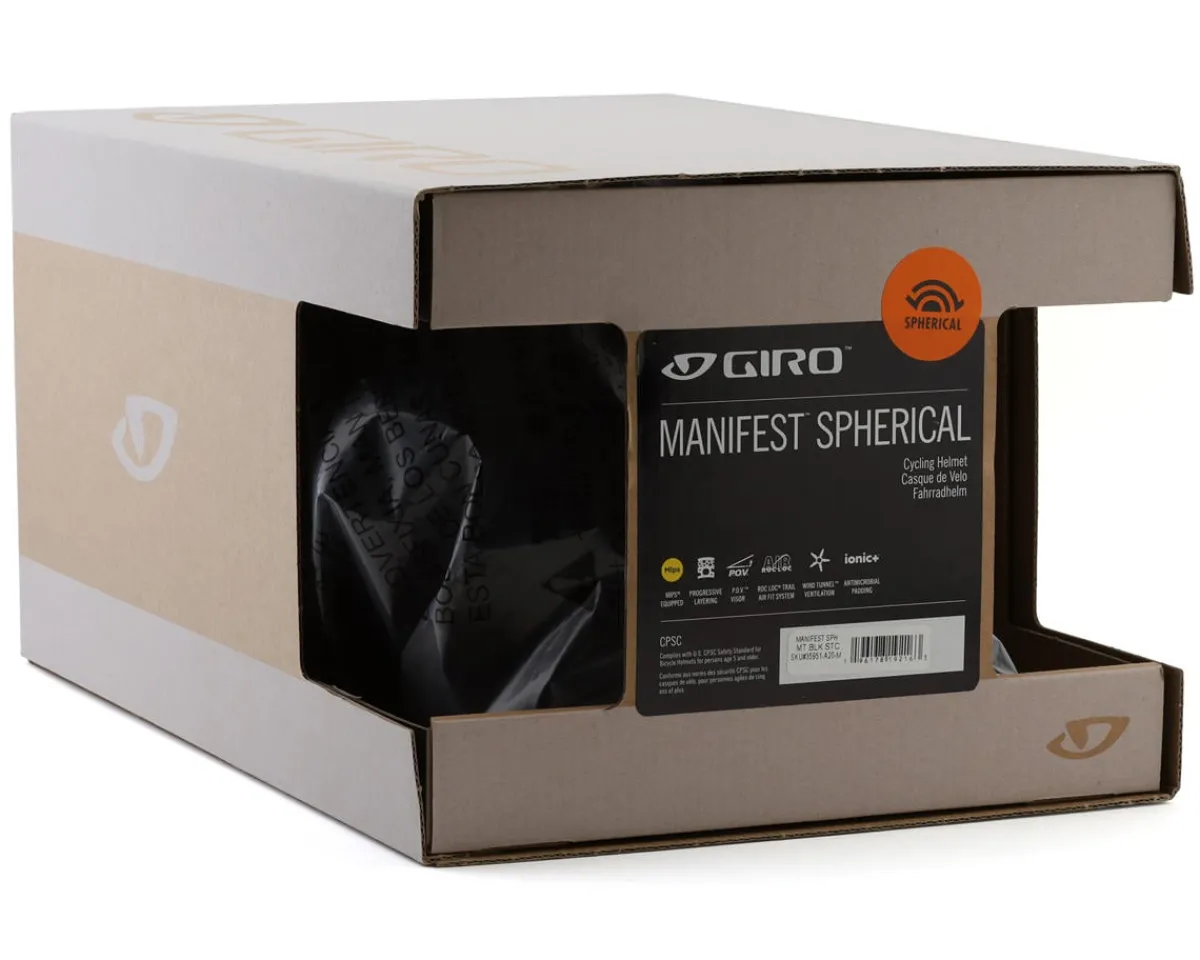Giro Helmets|Helmets|Manifest Spherical MIPS Helmet (Matte Black Static) (M)