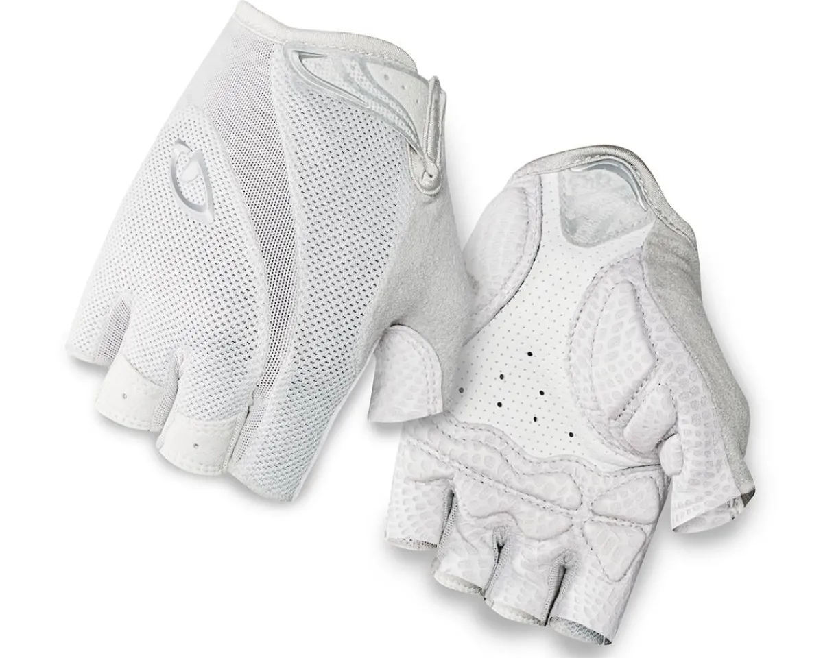 Giro Clothing Accessories|Monica Short Finger Bike Gloves (White/Silver) (M)