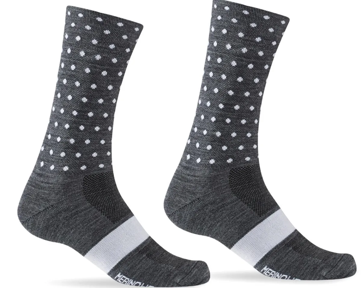 Giro Clothing Accessories|Holiday Shopping|Seasonal Merino Wool Socks (Charcoal/White Dots) (S)