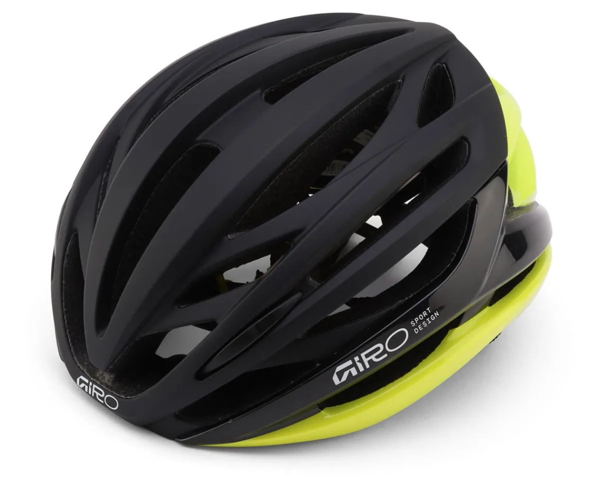 Giro Helmets|High Vis & Reflective|Syntax MIPS Road Helmet (Matte Black/Hi Viz) (M)