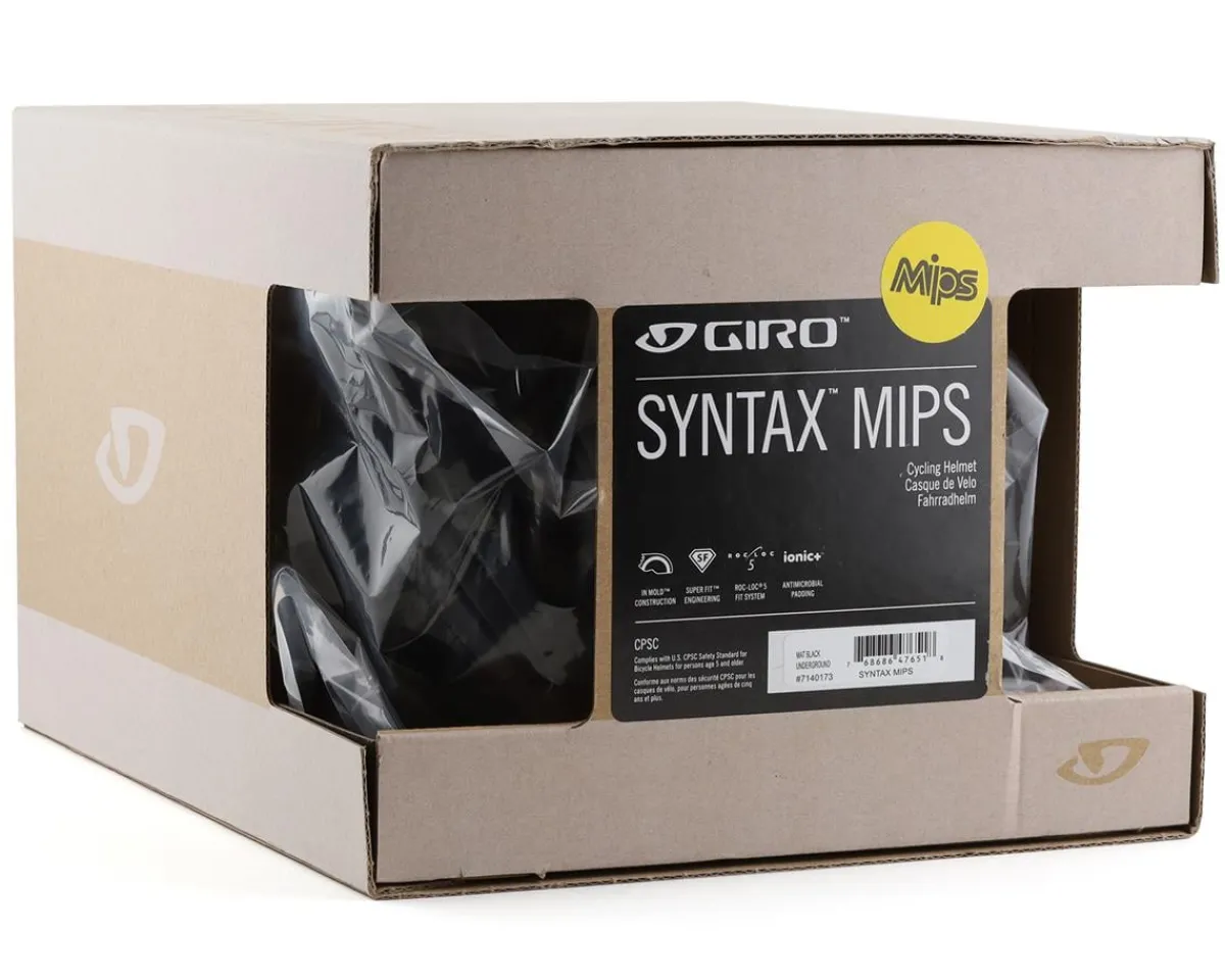 Giro Helmets|Helmets|Syntax MIPS Road Helmet (Matte Black Underground) (S)