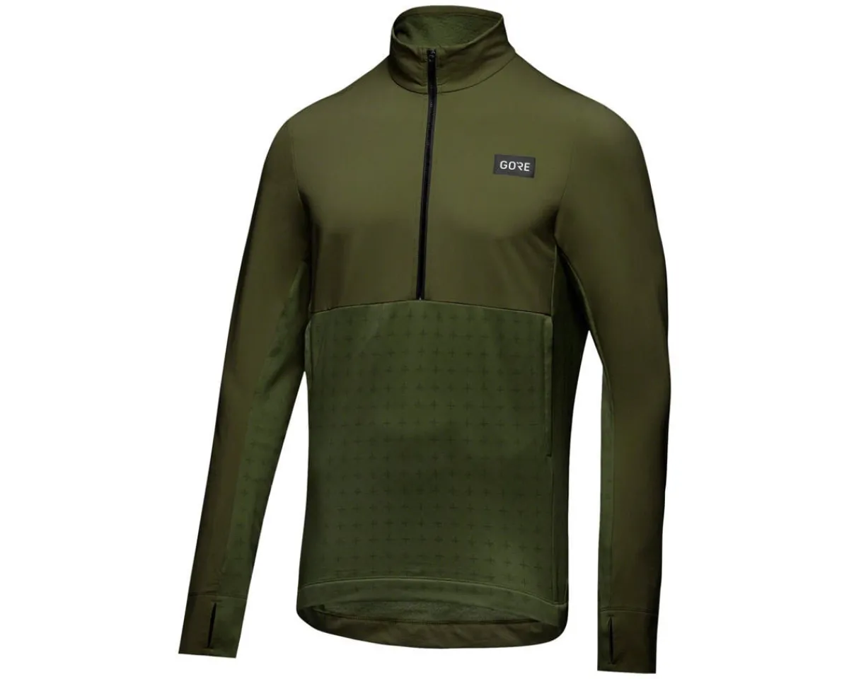 Gore Wear Jerseys|Men's Trail KPR Hybrid Long Sleeve Jersey (Utility Green) (S)