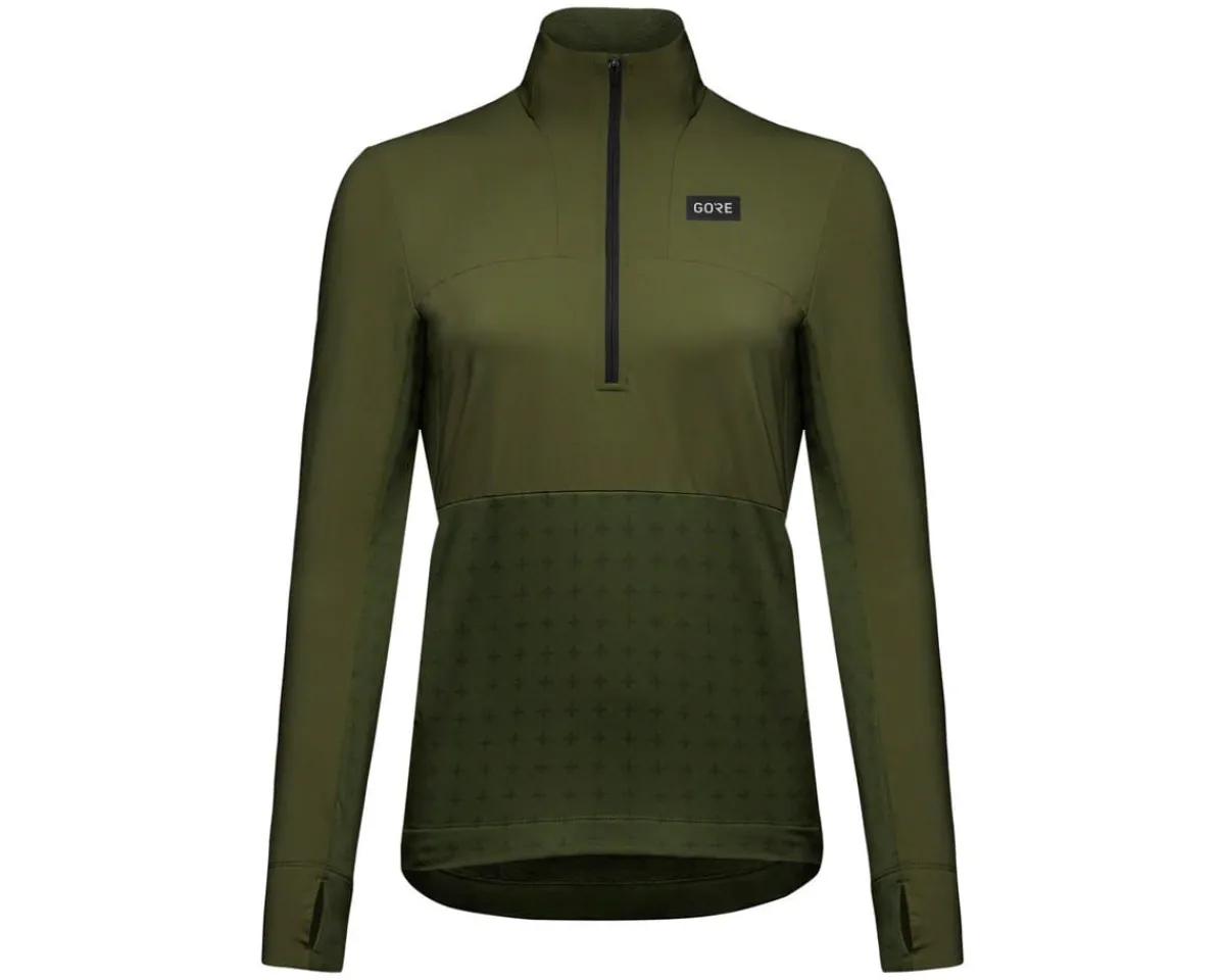 Gore Wear Women'S|Jerseys|Trail KPR Hybrid 1/2-Zip Jersey (Utility Green) (Women's) (S)