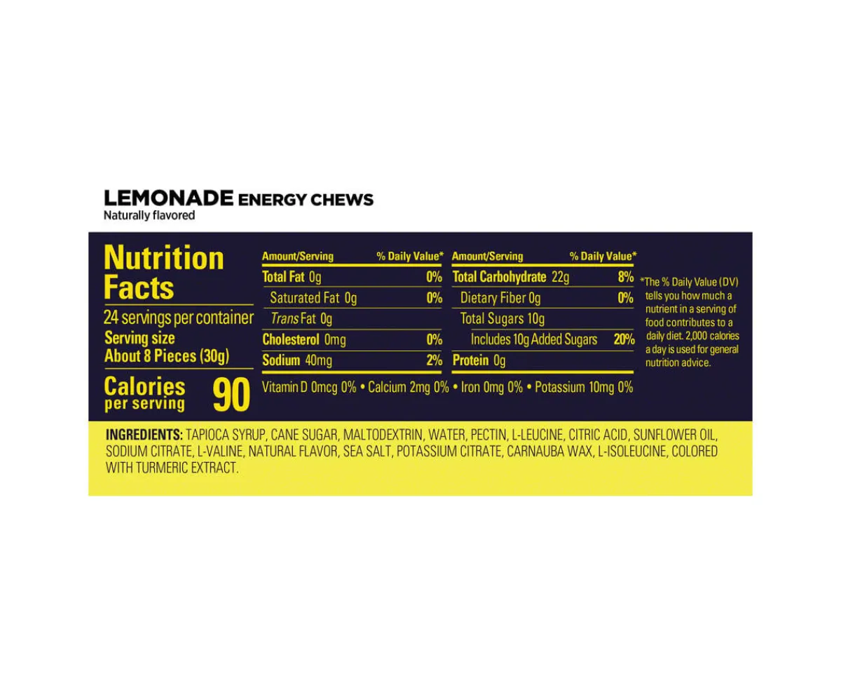 GU Nutrition & Skin Care|Energy Chews (Lemonade) (12 | 2.12oz Pouches)