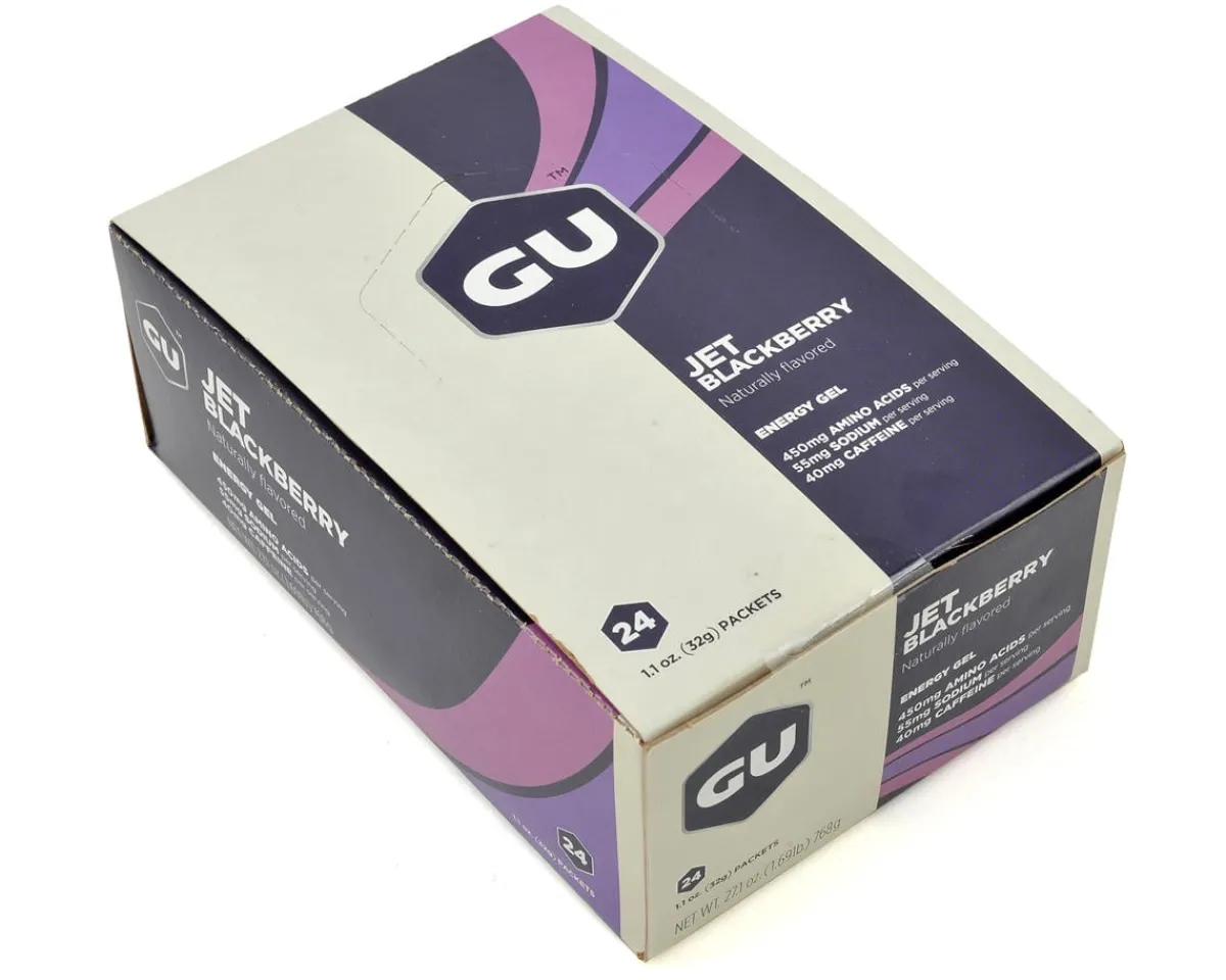 GU Nutrition & Skin Care|Energy Gel (Jet Blackberry) (24 | 1.1oz Packets)