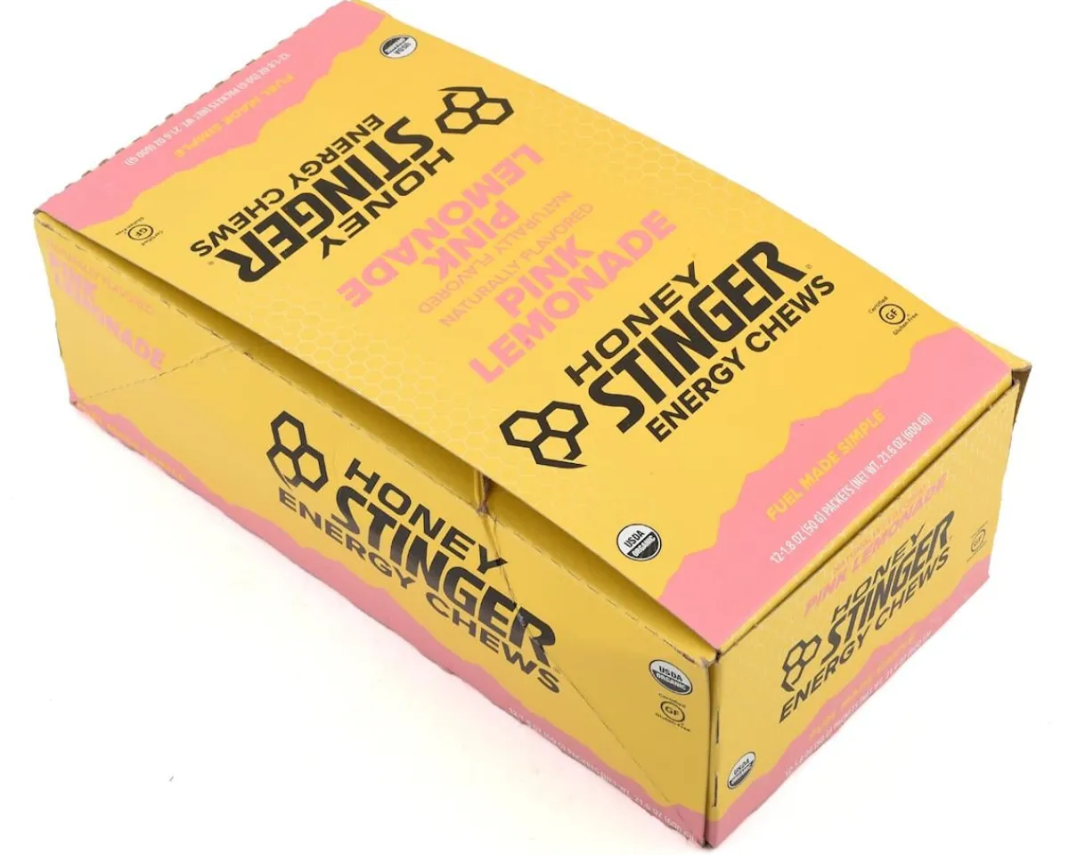 Honey Stinger Nutrition & Skin Care|Organic Energy Chews (Pink Lemonade) (12 | 1.8oz Packets)