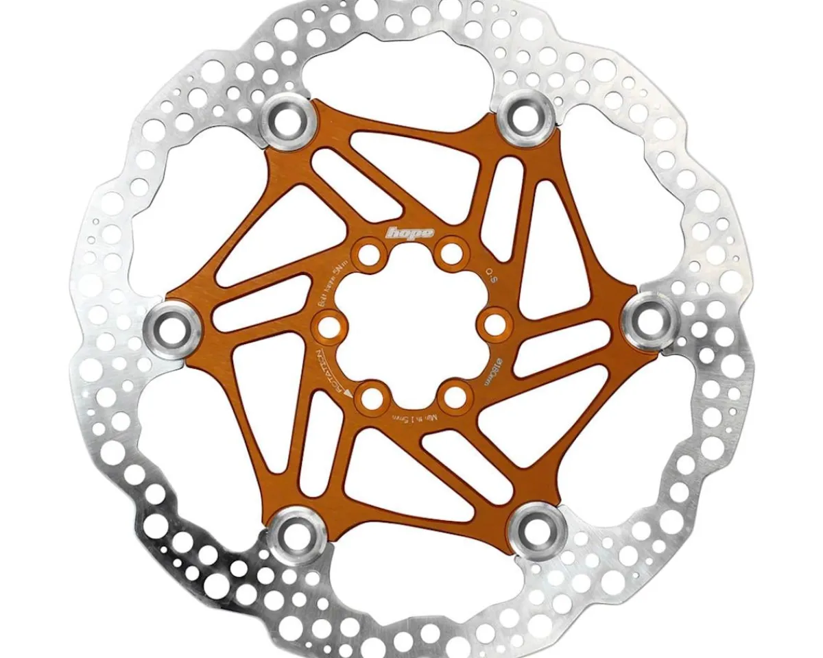 Hope Brakes|Floating Disc Brake Rotor (Orange) (6-Bolt) (180mm)