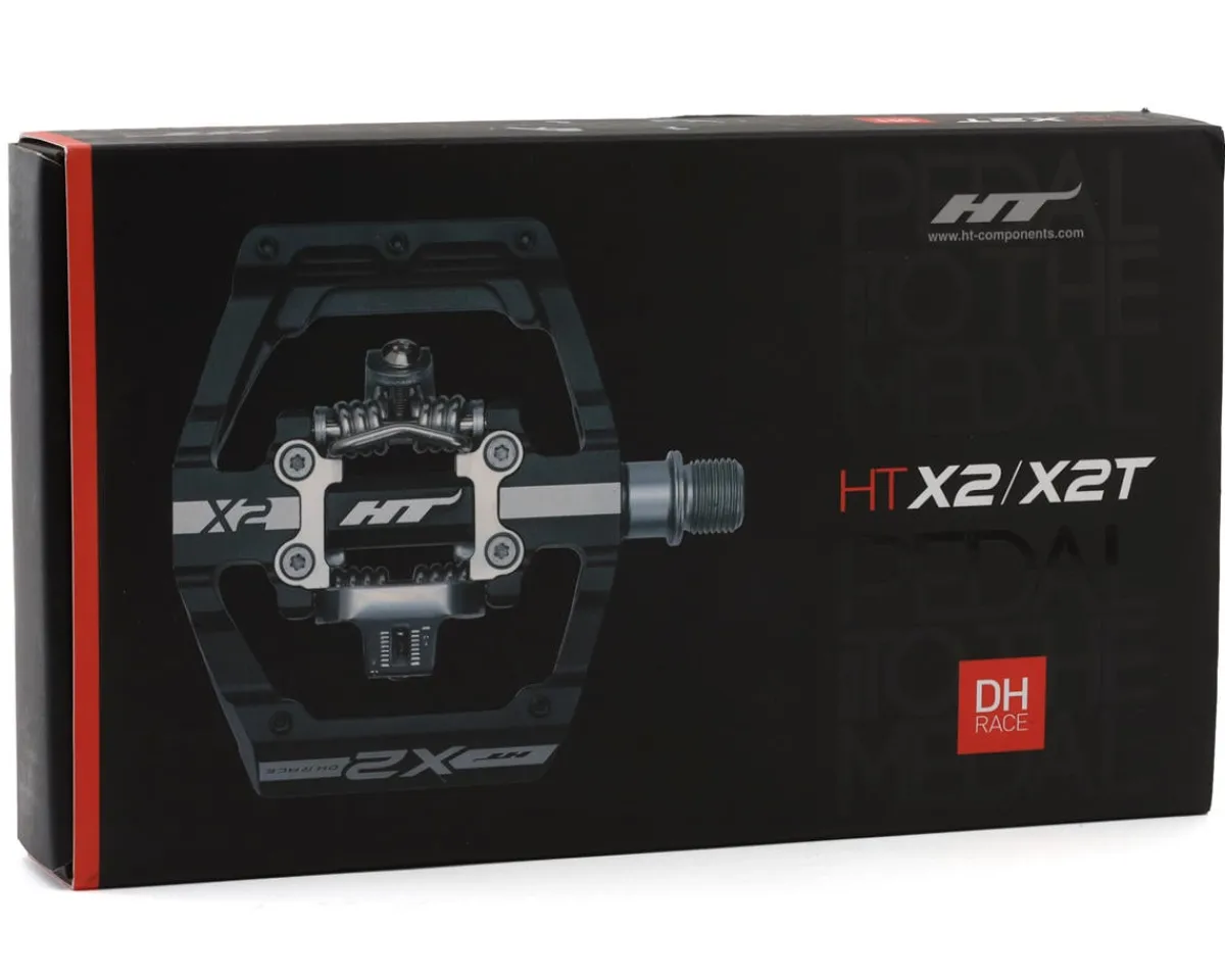 HT Pedals & Cleats|X2 Clipless Platform Pedals (Stealth Black)