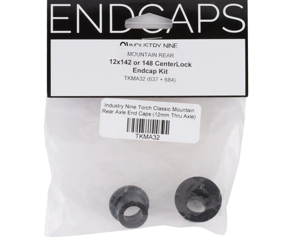 Industry Nine Wheels & Parts|Torch CL Mountain Rear Axle End Caps (Black) (12mm x 142/148mm) (Centerlock)