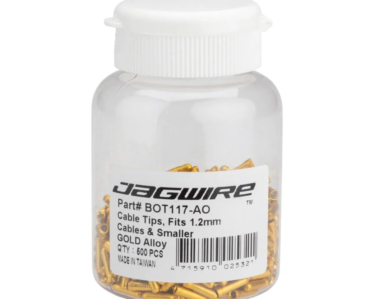 Jagwire Cables & Housing|Cable End Crimps (Gold) (1.2mm) (Bottle of 500)