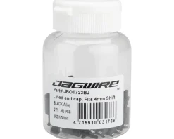 Jagwire Cables & Housing|Lined Alloy End Caps (Black) (4mm) (Bottle of 50)