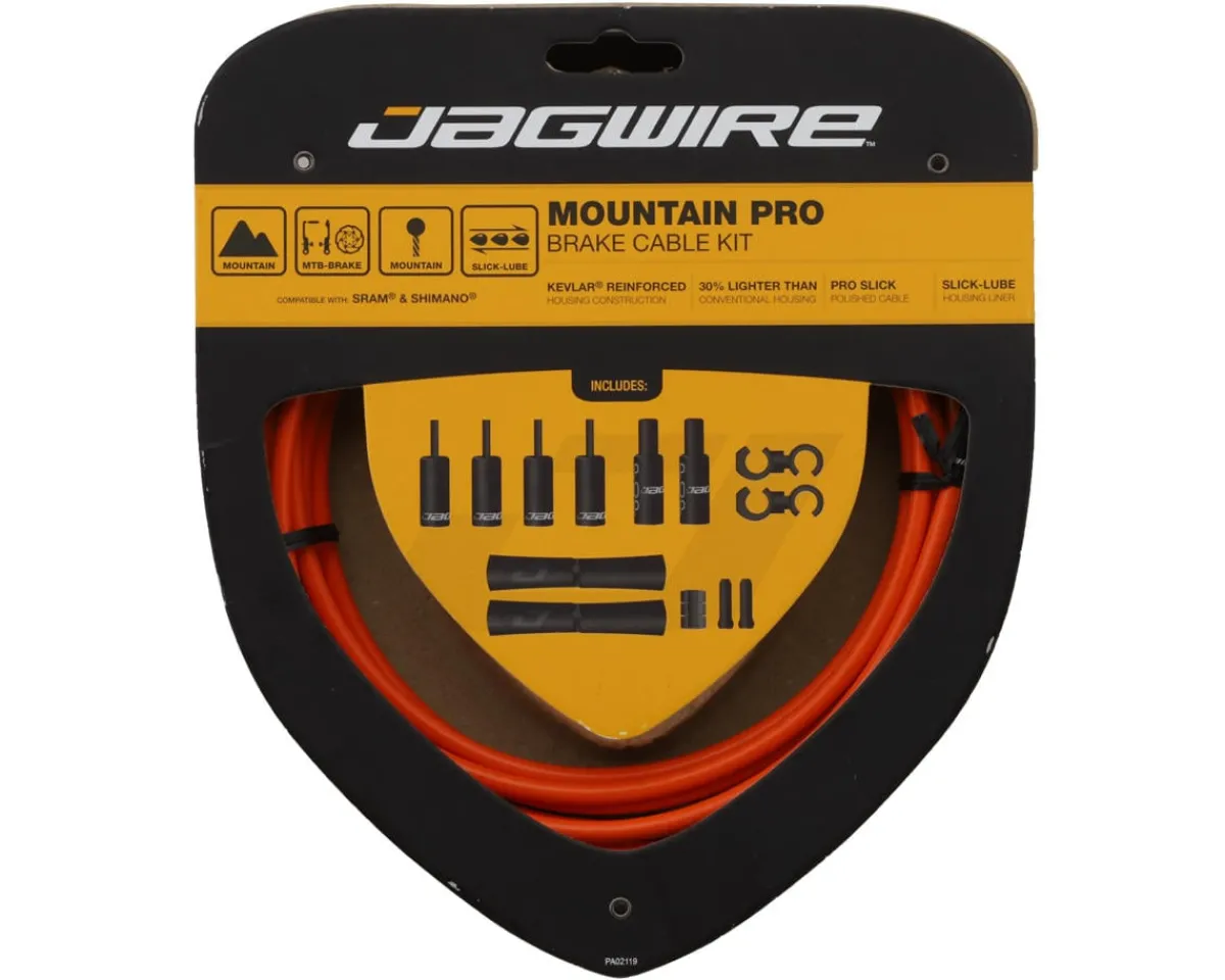 Jagwire Brakes|Cables & Housing|Mountain Pro Brake Cable Kit (Orange) (Stainless) (1.5mm) (1500/2800mm) (w/ Housing)