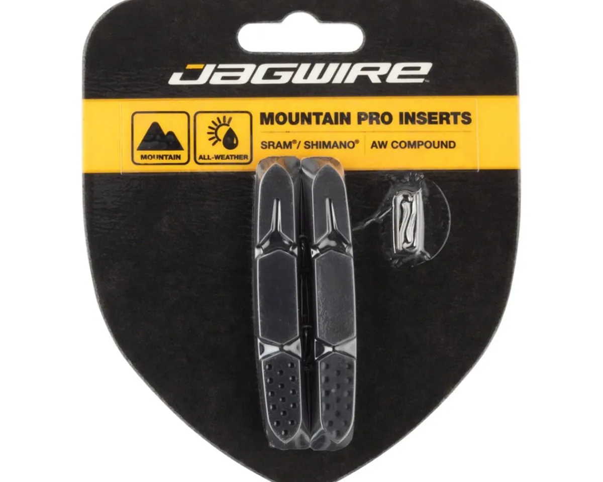 Jagwire Brakes|Mountain Pro V-Brake Pad Inserts (Black/Red) (1 Pair) (All-Weather Compound)
