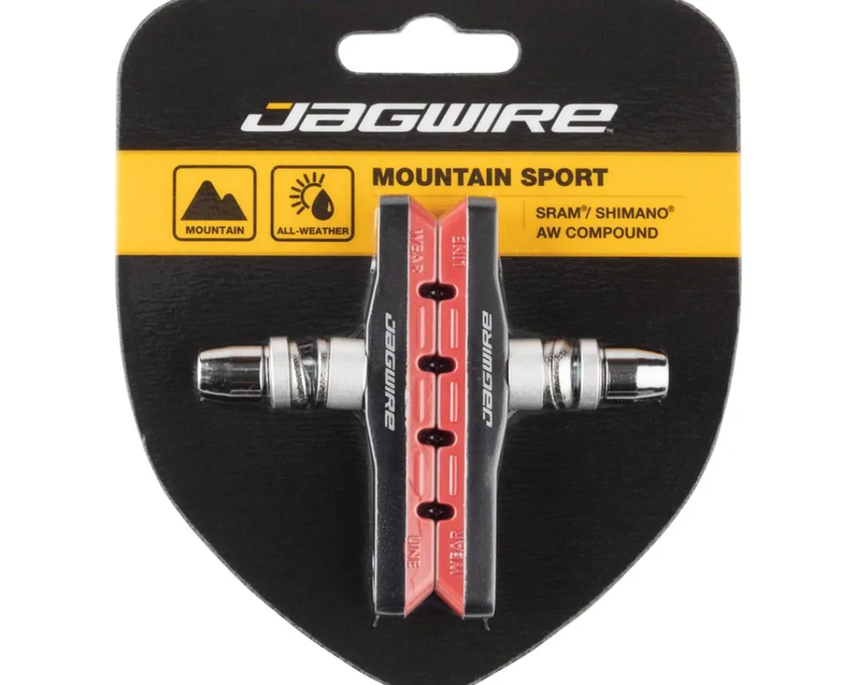 Jagwire Brakes|Mountain Sport V-Brake Pads (Red) (1 Pair)