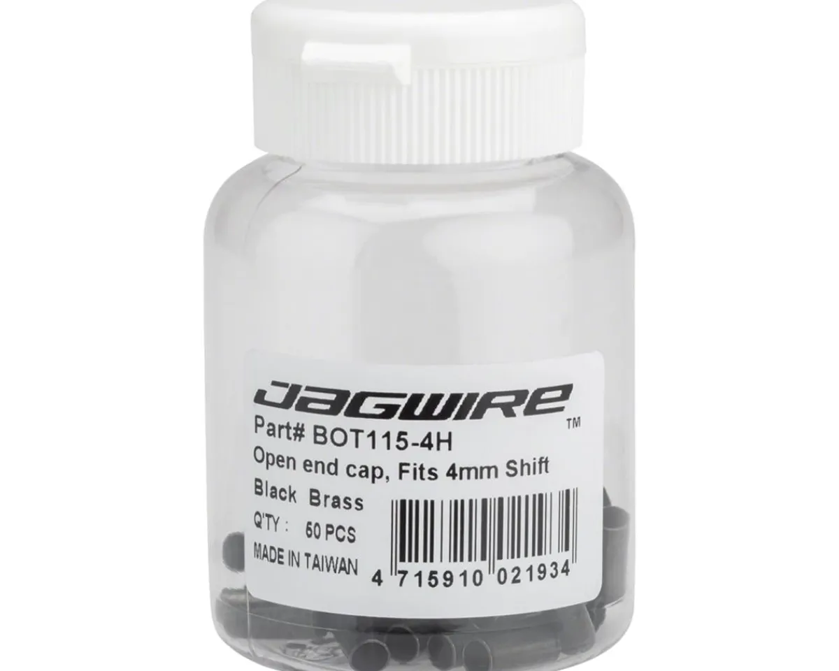 Jagwire Cables & Housing|Open Brass End Caps (Black) (4mm) (Bottle of 50)
