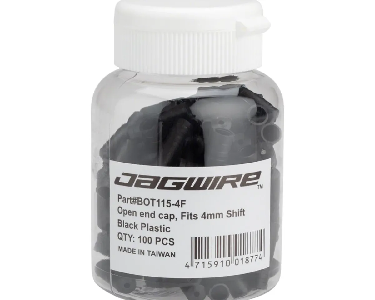 Jagwire Cables & Housing|Open Nylon End Caps (Black) (4mm) (Bottle of 100)