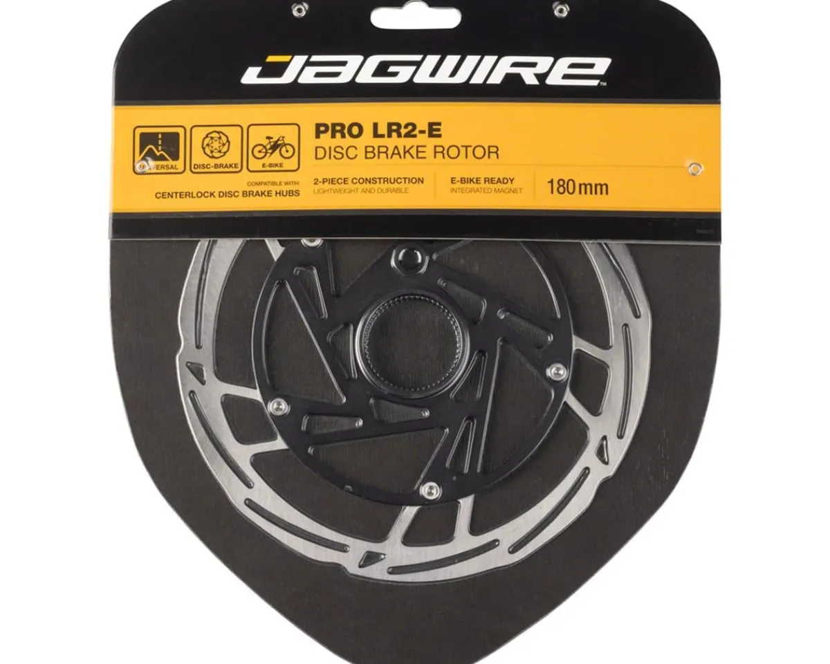 Jagwire Brakes|Pro LR2-E Ebike Disc Brake Rotor w/Magnet (Silver/Black) (Centerlock) (180mm)