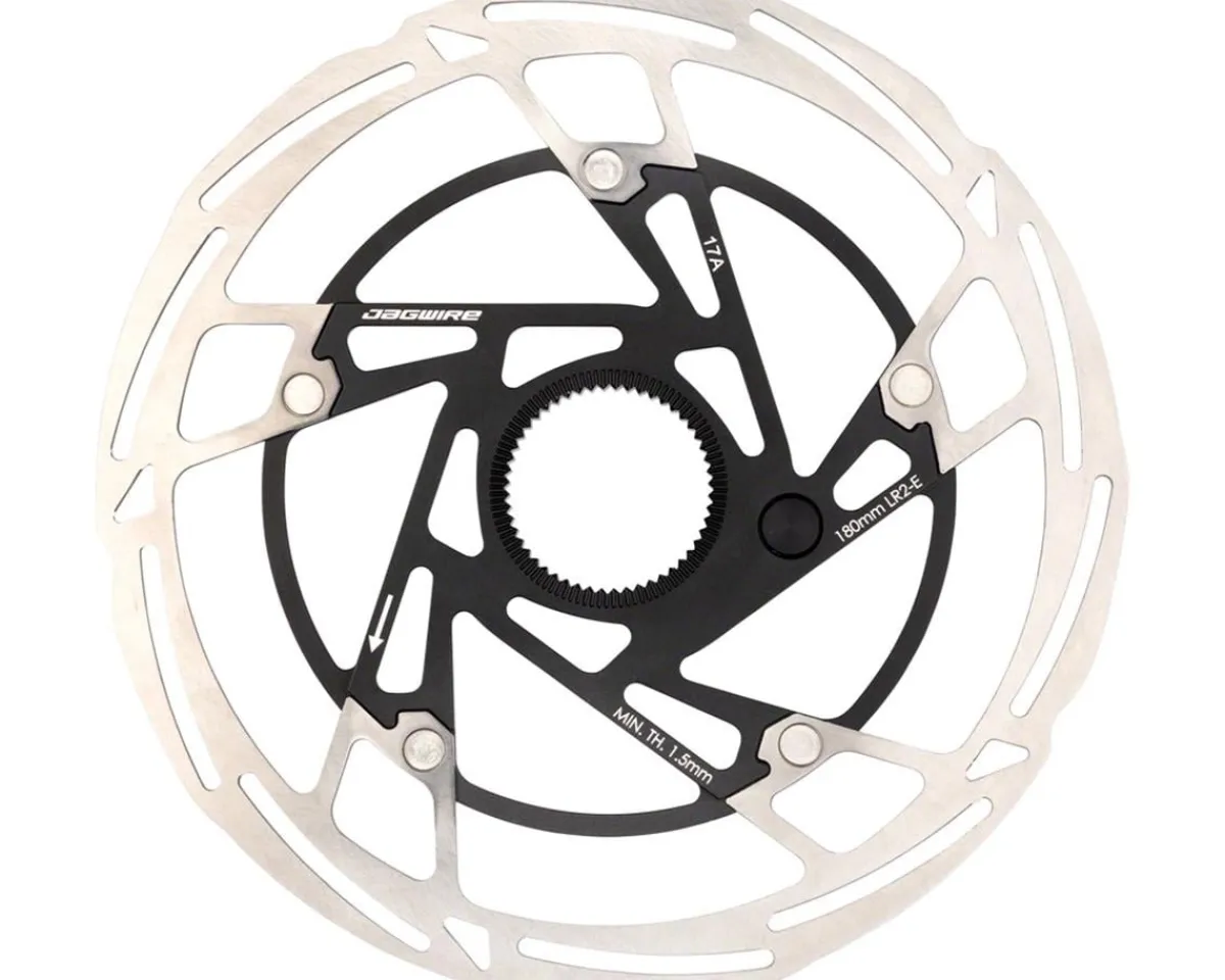 Jagwire Brakes|Pro LR2-E Ebike Disc Brake Rotor w/Magnet (Silver/Black) (Centerlock) (180mm)