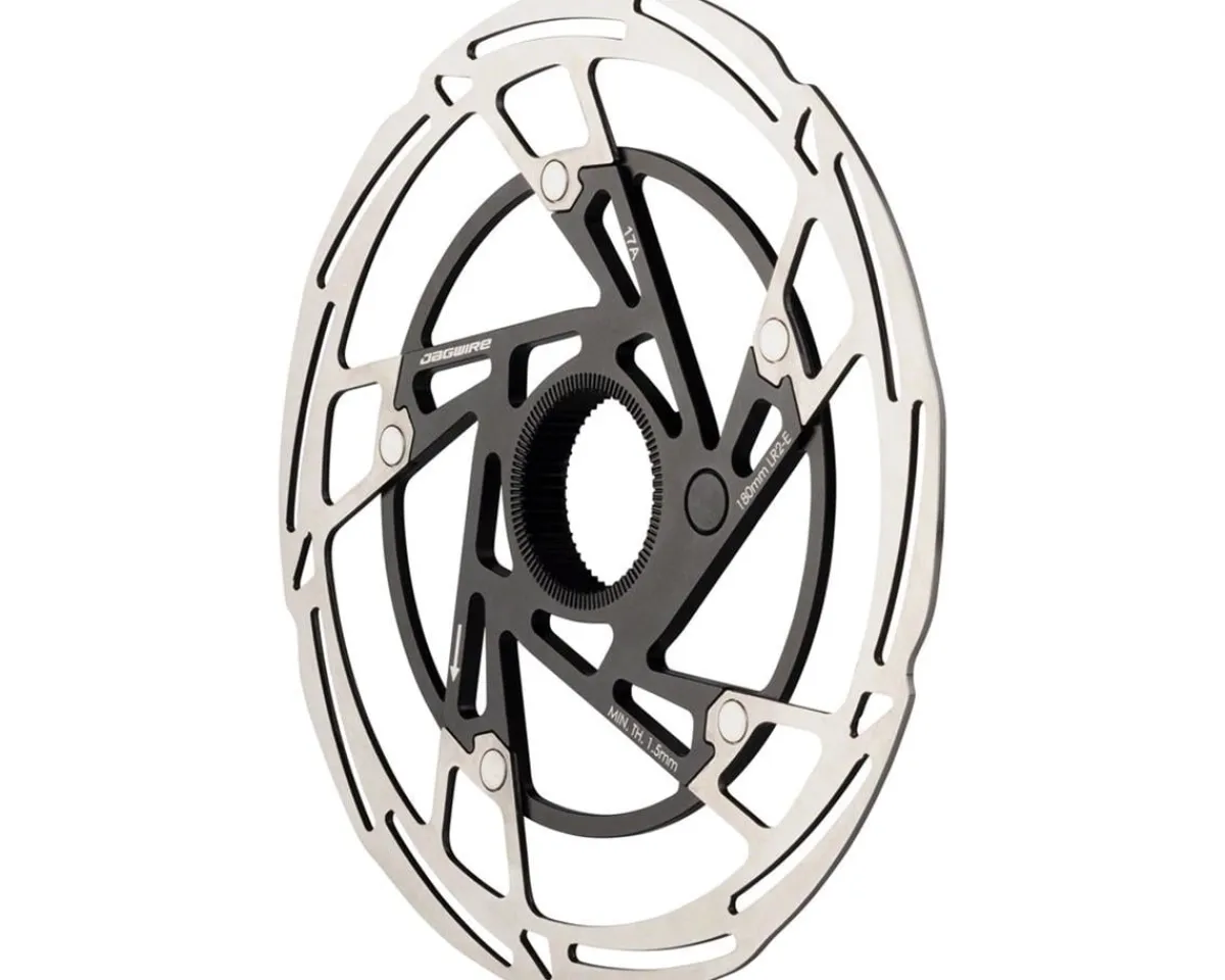 Jagwire Brakes|Pro LR2-E Ebike Disc Brake Rotor w/Magnet (Silver/Black) (Centerlock) (180mm)
