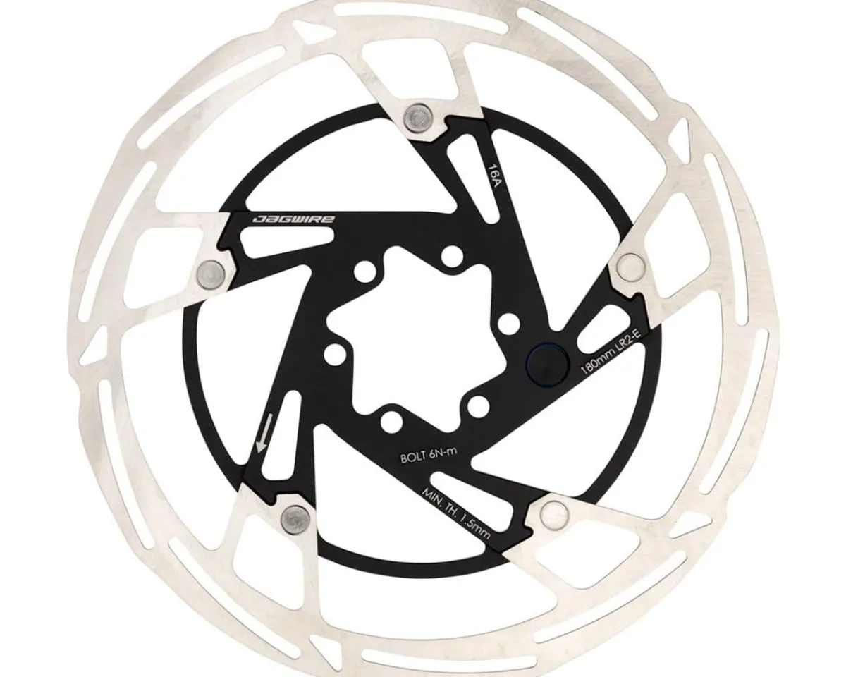 Jagwire Brakes|Pro LR2-E Ebike Disc Brake Rotor w/Magnet (Silver/Black) (6-Bolt) (180mm)