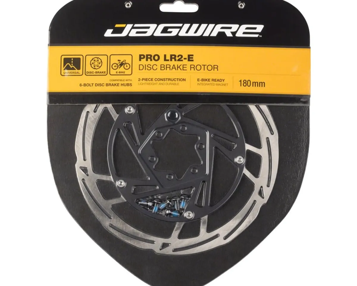 Jagwire Brakes|Pro LR2-E Ebike Disc Brake Rotor w/Magnet (Silver/Black) (6-Bolt) (180mm)