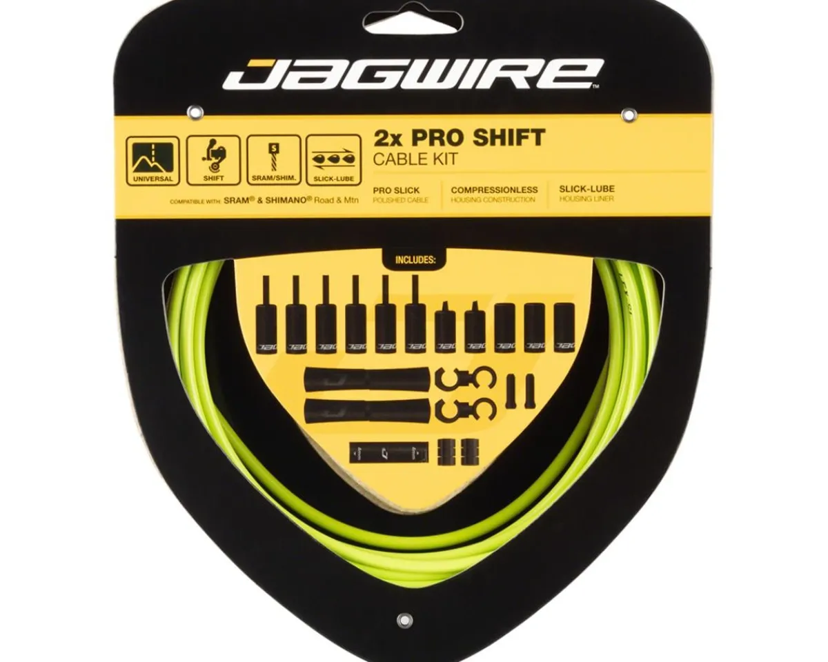 Jagwire Cables & Housing|Pro Shift Kit (Organic Green) (For Shimano/SRAM) (1.1mm) (2300/2800mm) (Cables & Housing)