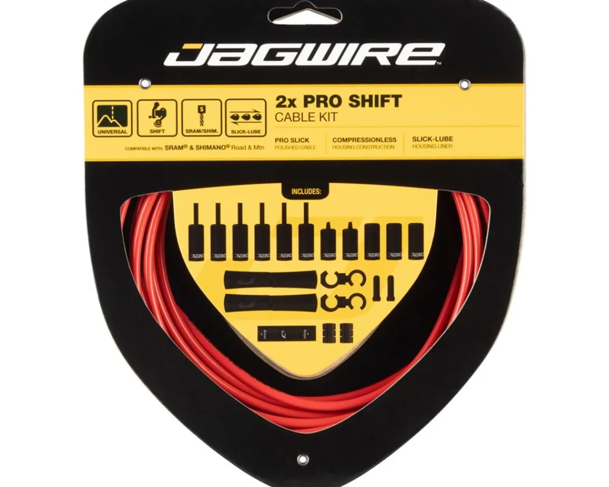 Jagwire Cables & Housing|Pro Shift Kit (Red) (For Shimano/SRAM) (1.1mm) (2300/2800mm) (Cables & Housing)