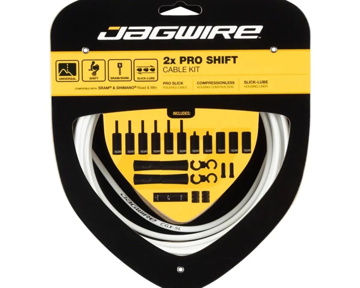 Jagwire Cables & Housing|Pro Shift Kit (White) (For Shimano/SRAM) (1.1mm) (2300/2800mm) (Cables & Housing)