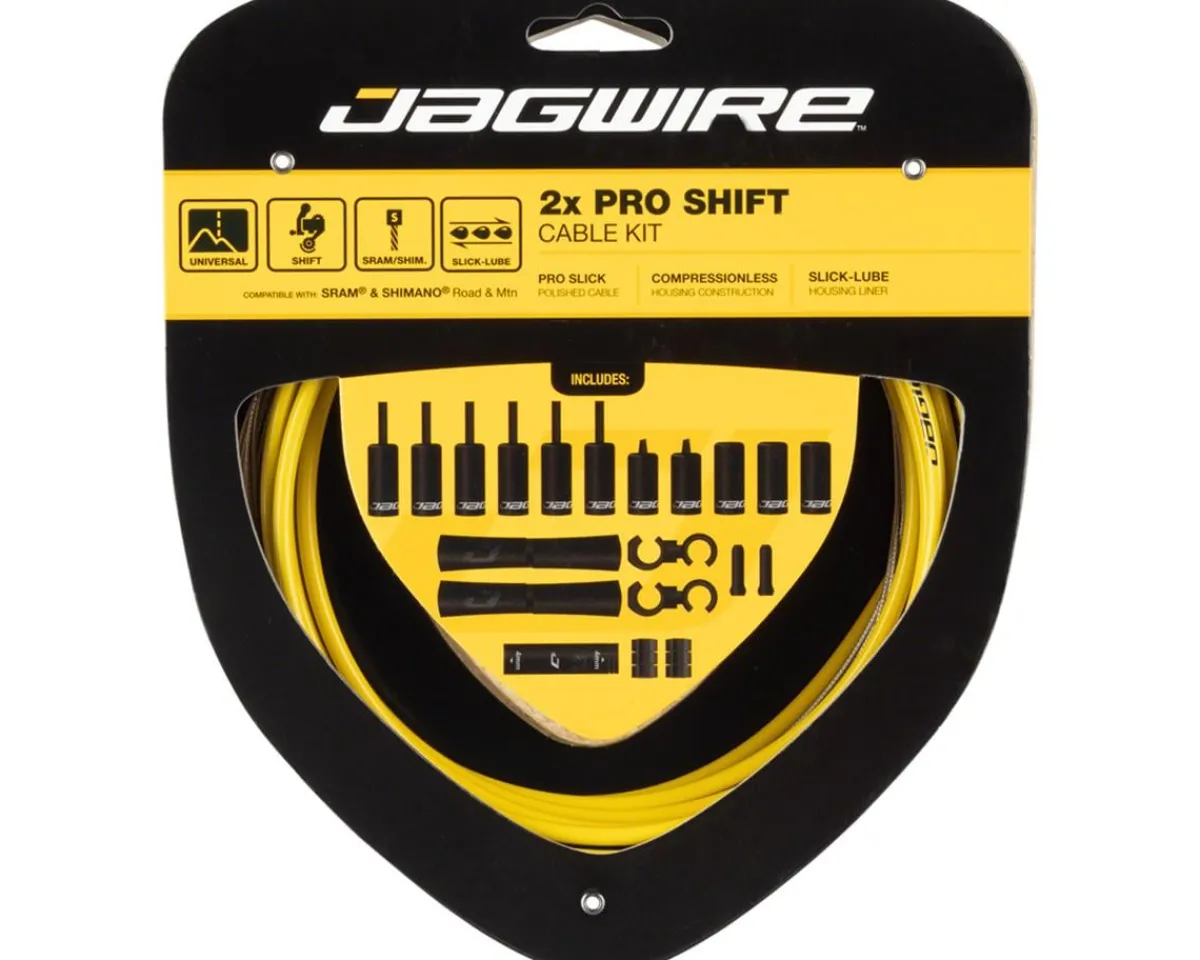 Jagwire Cables & Housing|Pro Shift Kit (Yellow) (For Shimano/SRAM) (1.1mm) (2300/2800mm) (Cables & Housing)