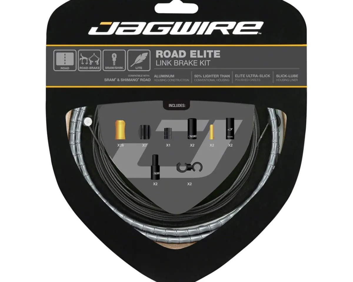 Jagwire Brakes|Cables & Housing|Road Elite Link Brake Cable Kit (Grey) (1.5mm) (1350/2350mm) (w/ Housing)