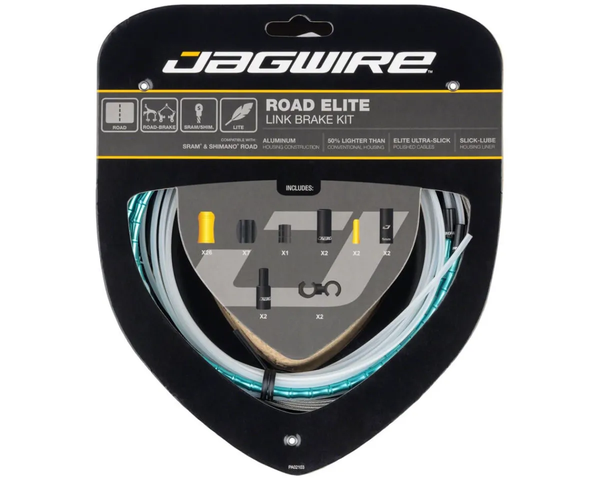 Jagwire Brakes|Cables & Housing|Road Elite Link Brake Cable Kit (Celeste) (1.5mm) (1350/2350mm) (w/ Housing)