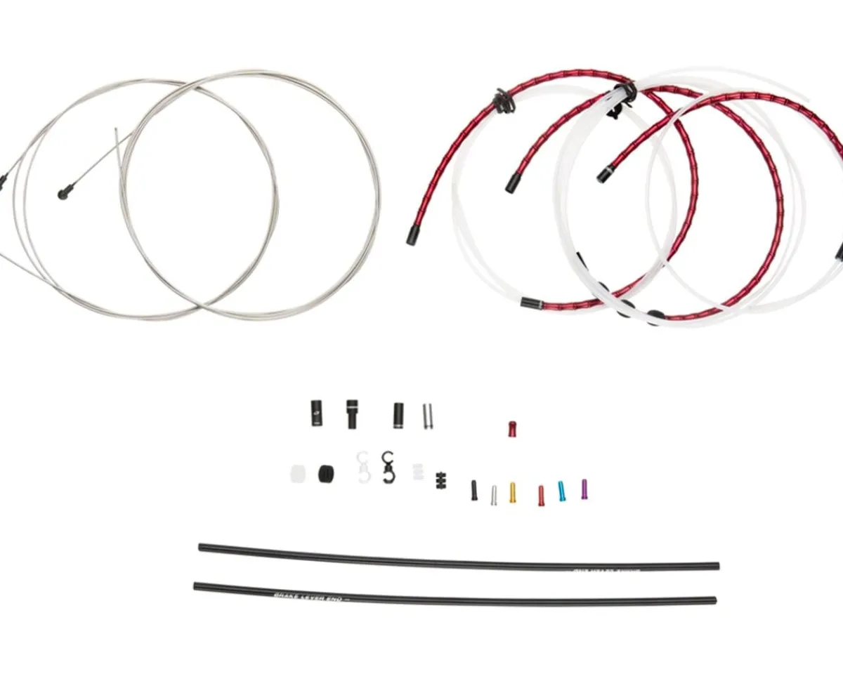 Jagwire Brakes|Cables & Housing|Road Elite Link Brake Cable Kit (Red) (1.5mm) (1350/2350mm) (w/ Housing)
