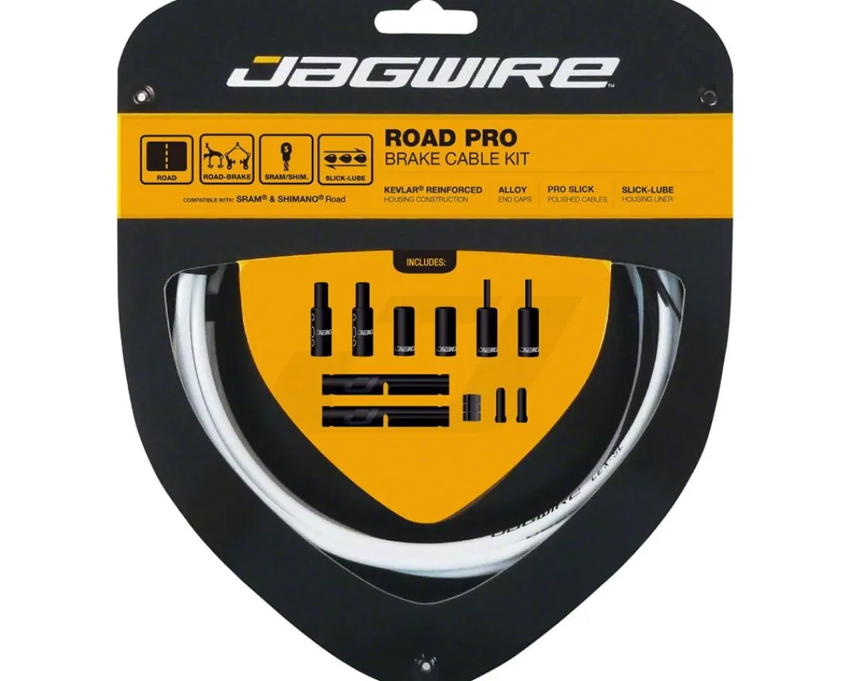 Jagwire Brakes|Cables & Housing|Road Pro Brake Cable Kit (White) (Stainless) (1.5mm) (1500/2800mm) (w/ Housing)
