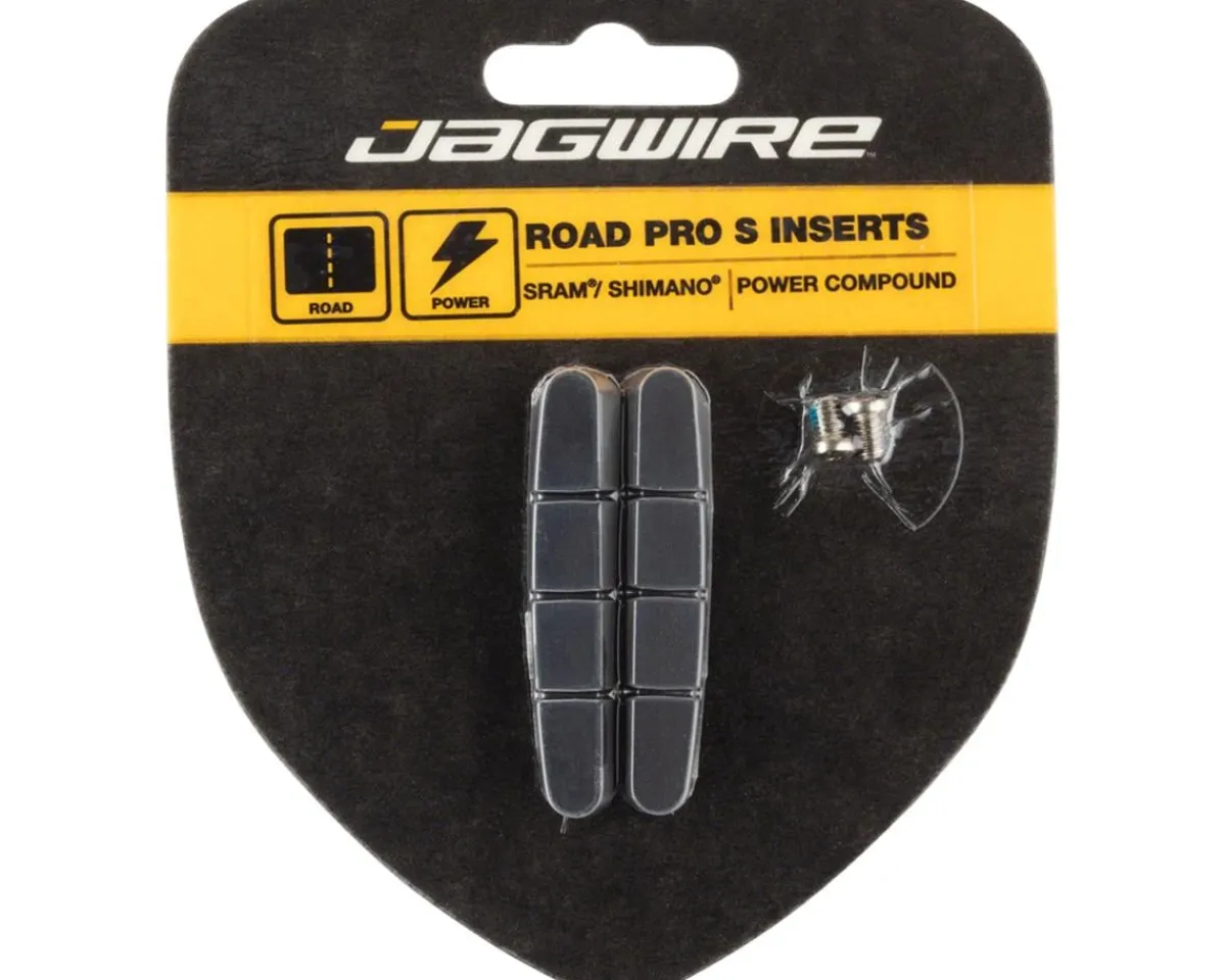 Jagwire Brakes|Road Pro S Brake Pad Inserts (Black/Red) (For Shimano/SRAM) (1 Pair) (Power Compound)
