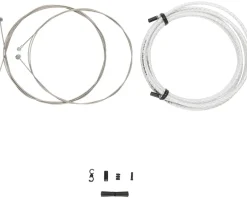 Jagwire Brakes|Cables & Housing|Universal Sport Brake Cable Kit (Braided White) (Stainless) (Road & Mountain) (1.5mm) (1350/2350mm) (w/ Housing)