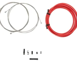 Jagwire Brakes|Cables & Housing|Universal XL Sport Brake Cable Kit (Red) (Stainless) (Road & Mountain) (1.5mm) (2000/2500mm) (w/ Housing)