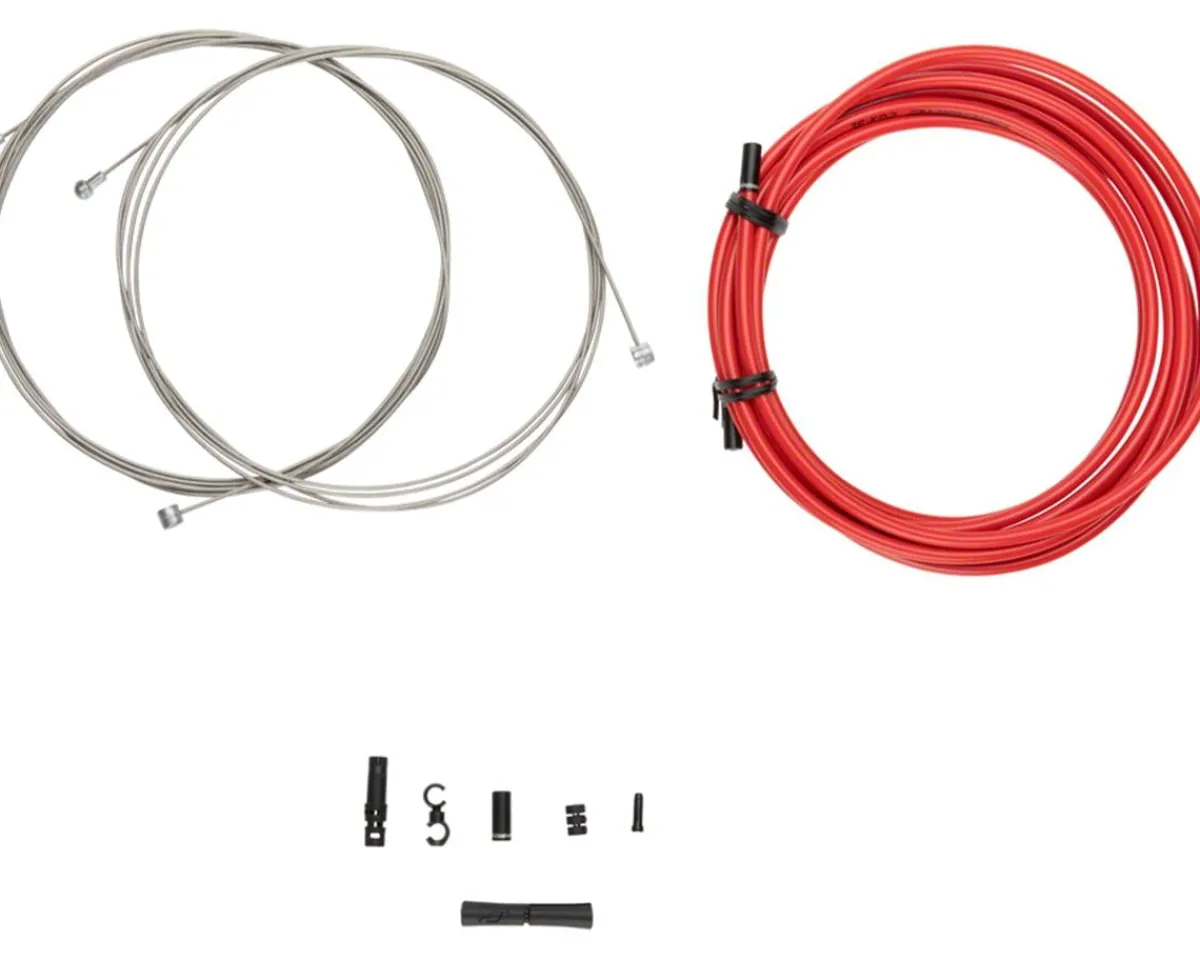 Jagwire Brakes|Cables & Housing|Universal XL Sport Brake Cable Kit (Red) (Stainless) (Road & Mountain) (1.5mm) (2000/2500mm) (w/ Housing)
