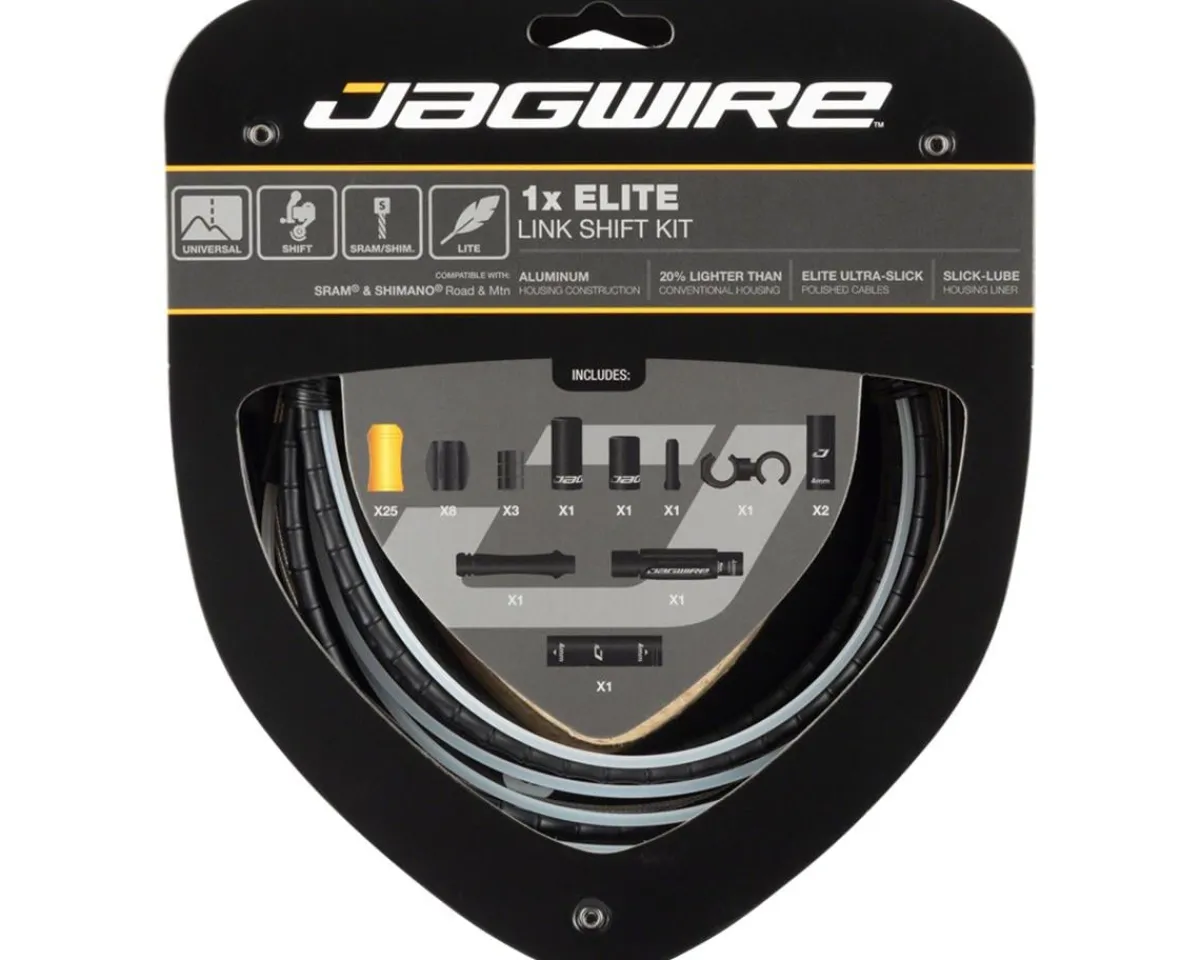 Jagwire Cables & Housing|1x Elite Link Shift Cable Kit (Black) (For SRAM/Shimano) (w/Polished Ultra-Slick Cable)