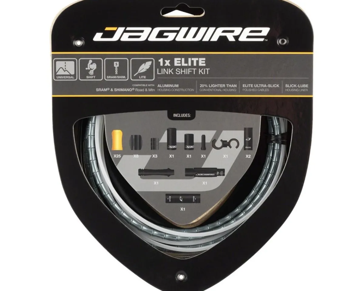 Jagwire Cables & Housing|1x Elite Link Shift Cable Kit (Grey) (For SRAM/Shimano) (w/Polished Ultra-Slick Cable)