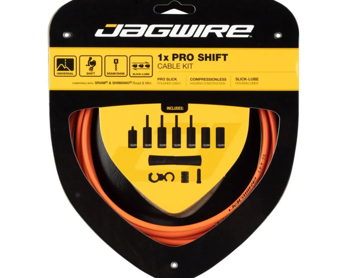 Jagwire Cables & Housing|1x Pro Shift Kit (Orange) (For Shimano/SRAM) (Mountain & Road) (1.1mm) (2800mm) (Cable & Housing)