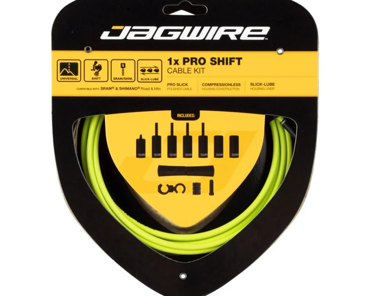 Jagwire Cables & Housing|1x Pro Shift Kit (Organic Green) (For Shimano/SRAM) (Mountain & Road) (1.1mm) (2800mm)