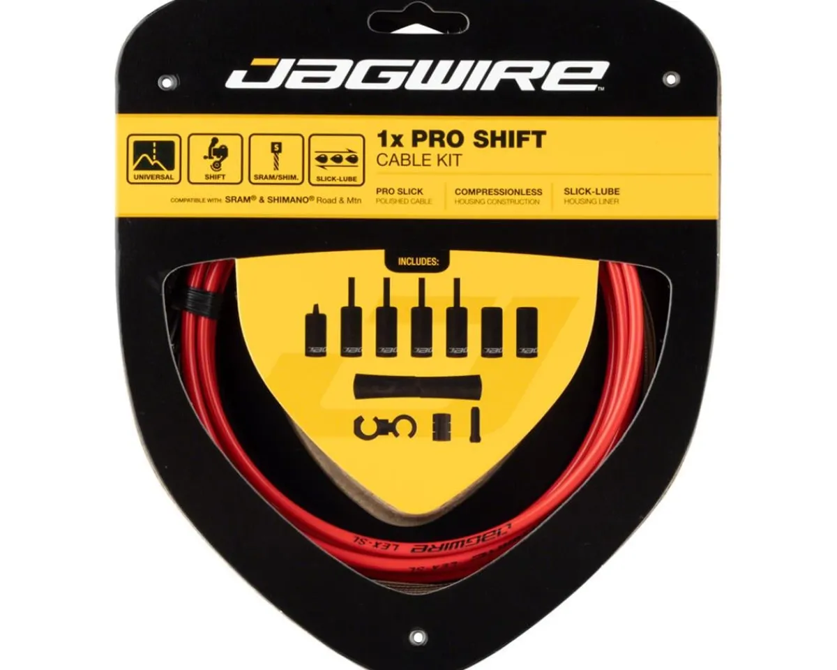 Jagwire Cables & Housing|1x Pro Shift Kit (Red) (For Shimano/SRAM) (Mountain & Road) (1.1mm) (2800mm) (Cable & Housing)