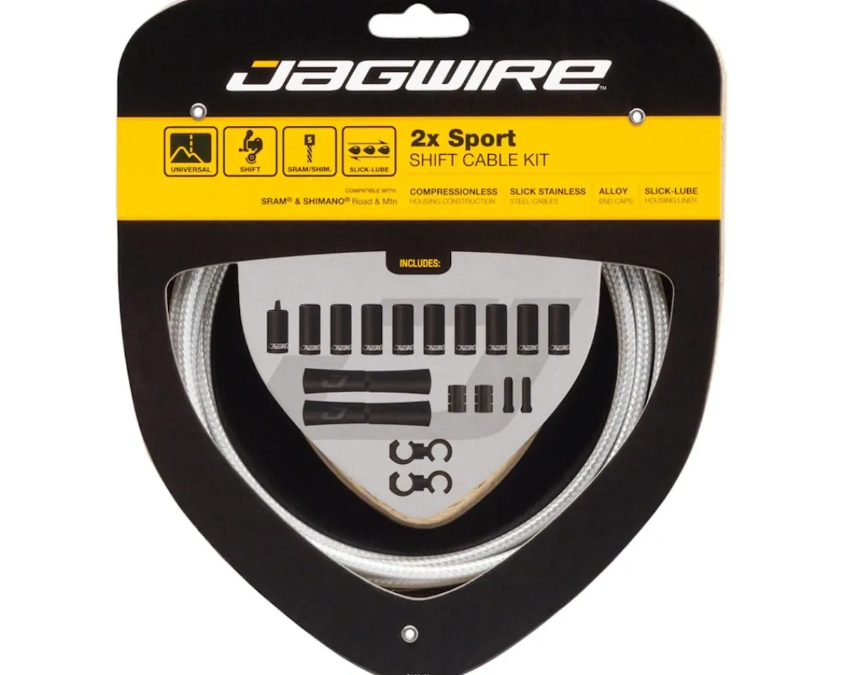 Jagwire Cables & Housing|2x Sport Shift Cable Kit (Sterling Silver) (For SRAM/Shimano) (1.1mm) (1500/2300mm) (Cables & Housing)