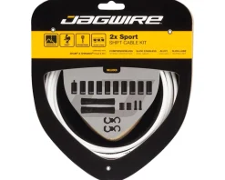 Jagwire Cables & Housing|2x Sport Shift Cable Kit (White) (For SRAM/Shimano) (1.1mm) (1500/2300mm) (Cables & Housing)
