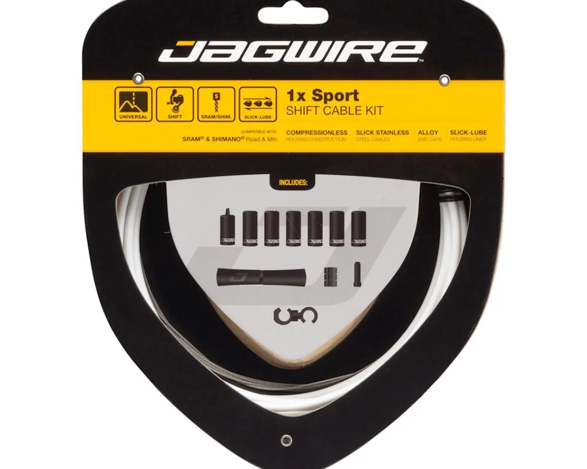 Jagwire Cables & Housing|1x Sport Shift Cable Kit (White) (For Shimano/SRAM) (Mountain & Road) (1.1mm) (2300mm) (Cable & Housing)